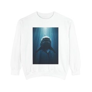 White Shark Print Men's Sweater